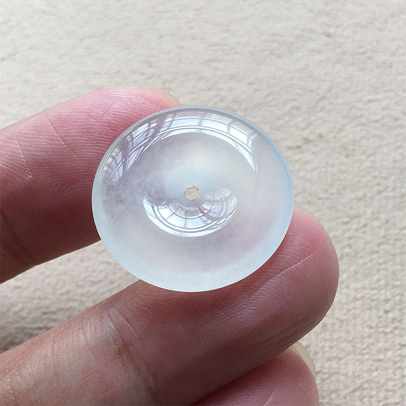 翡翠高冰种纯净玉平安扣吊