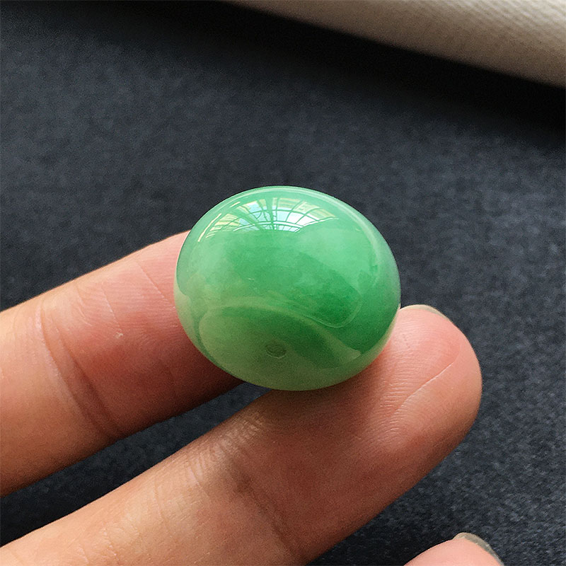 翡翠冰种翠绿色玉平安扣吊坠
