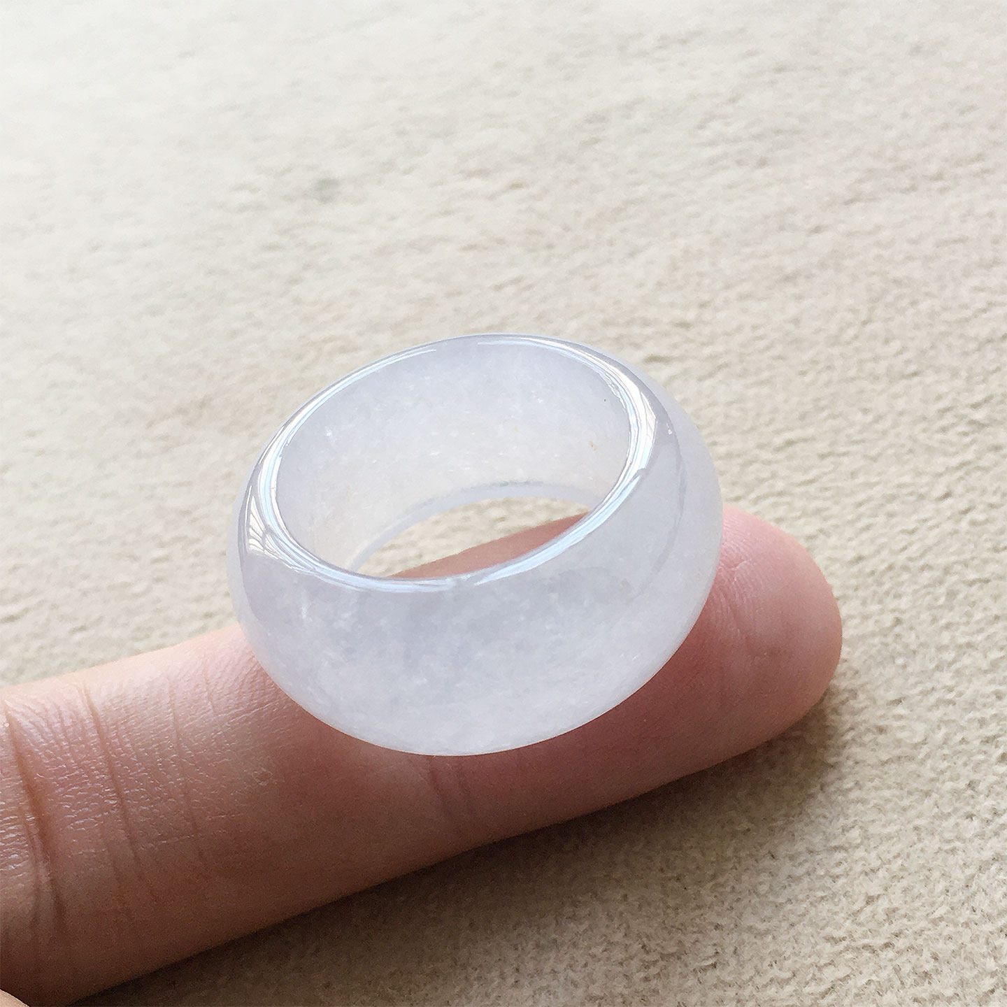 缅甸翡翠高冰种纯净起光玉指环