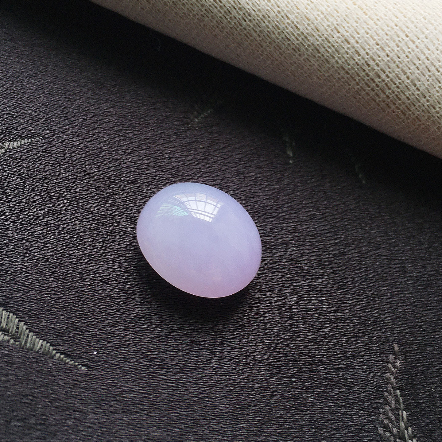 缅甸翡翠冰种紫罗兰玉蛋面老种a货冰阳紫色玉界面裸石镶嵌款素蛋