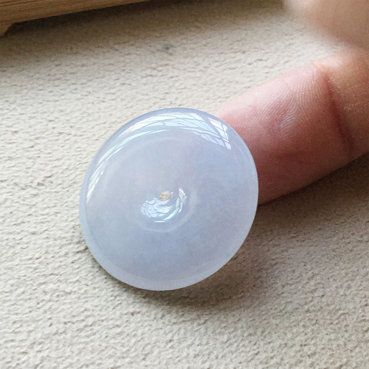 缅甸翡翠冰种紫罗兰玉平安扣吊坠老种a货冰透水润玉怀古玉扣紫色