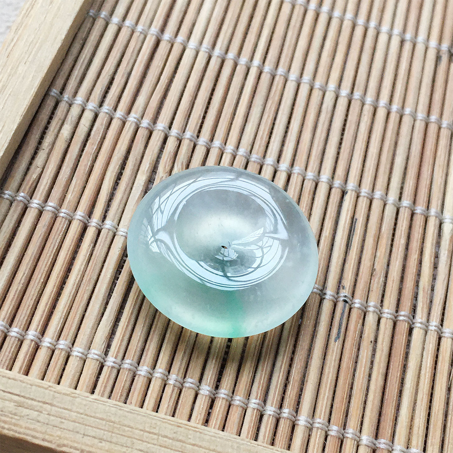 缅甸翡翠金丝绿平安扣挂件老坑a货高冰种飘绿翡翠平安扣吊坠玉扣