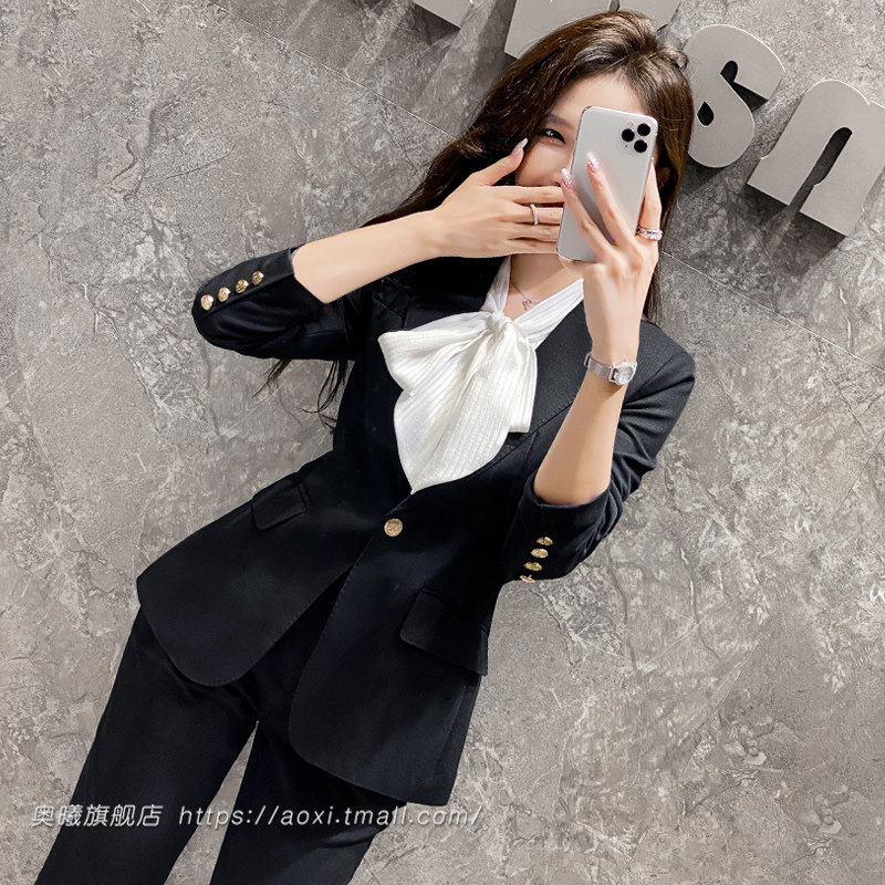 职业套装女大学生白领面试工装正装新款客服工作服套装销售工衣秋