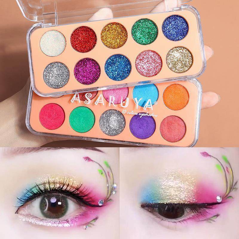 亮片眼影盘闪粉亮晶晶珠光儿童演出舞台妆化妆品彩妆套装学生平价,彩妆/香水/美妆工具,眼影,淘宝优惠券,粉丝福利购,淘宝优惠卷