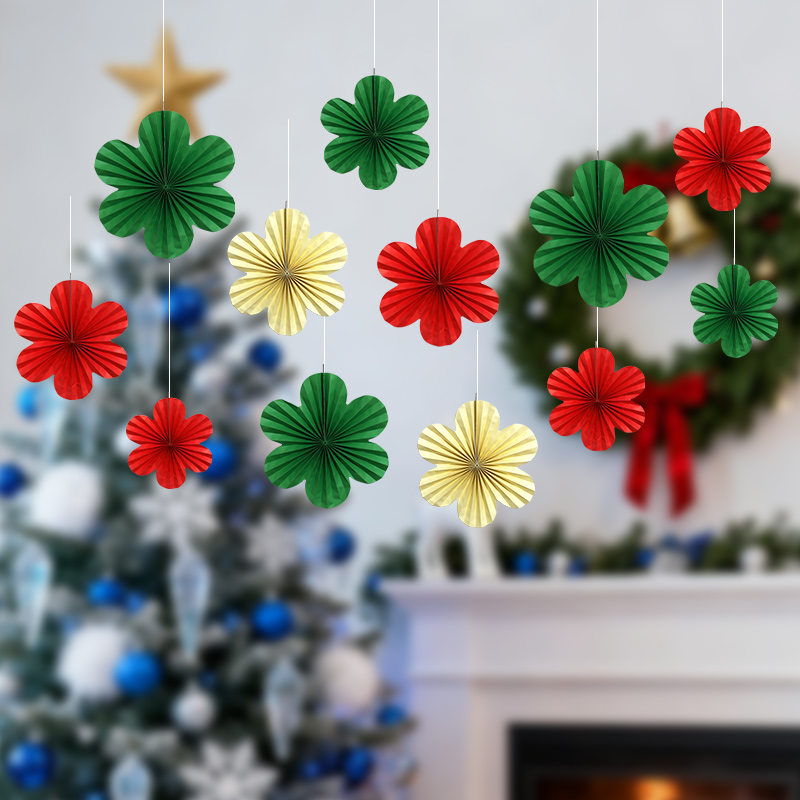 圣诞树拉旗场景布置挂件