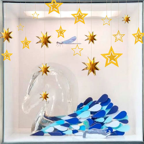 店面节日装扮五角星天花板圣诞