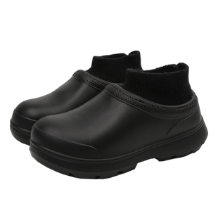 SUNNYCOLOR棉鞋男士冬季外穿防水防滑厨师鞋加绒保暖雪地鞋女雨鞋