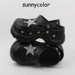 SUNNYCOLOR松糕厚底五角星洞洞鞋