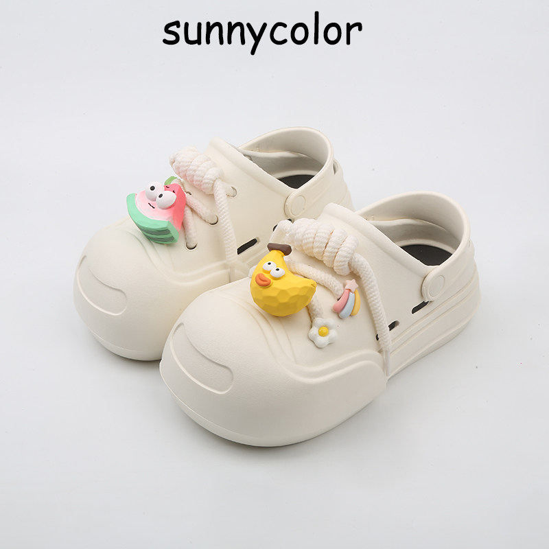 SUNNY COLOR2024夏季新款西瓜香蕉洞洞鞋女厚底可爱ins风包头凉拖,女鞋,洞洞鞋,淘宝优惠券,粉丝福利购,淘宝优惠卷