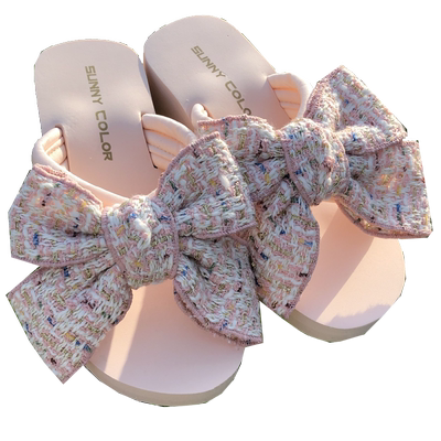 sunnycolor蝴蝶结女ins潮拖鞋