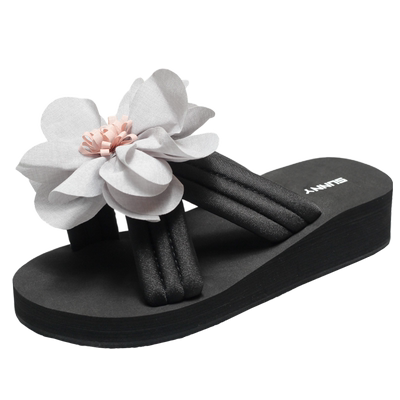 花朵软底轻便度假海边沙滩凉拖鞋