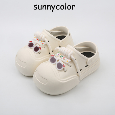 SUNNYCOLOR厚底可爱开口笑洞洞鞋
