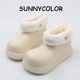 防水短靴防滑加绒厚底保暖外穿毛毛棉鞋 SUNNY COLOR雪地靴女冬季