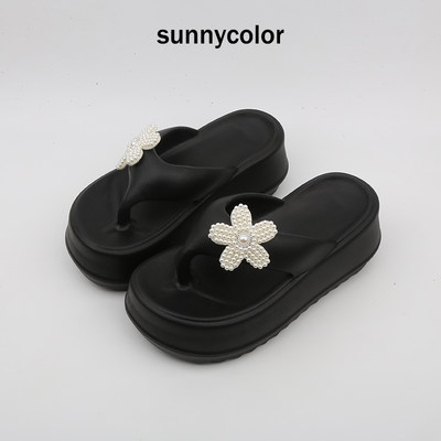 SUNNYCOLOR时尚百搭厚底人字拖