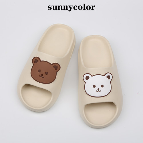 sunnycolor平底可爱卡通情侣拖鞋