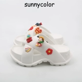 Sunnycolor Толстая нижняя дырочка Женская лето милая маленькая ведьма охлаждает и нажимает высокие анти -скольжения