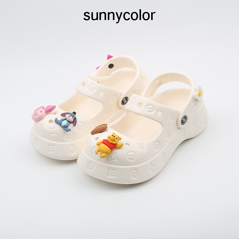 sunnycolor厚底可爱卡通洞洞鞋