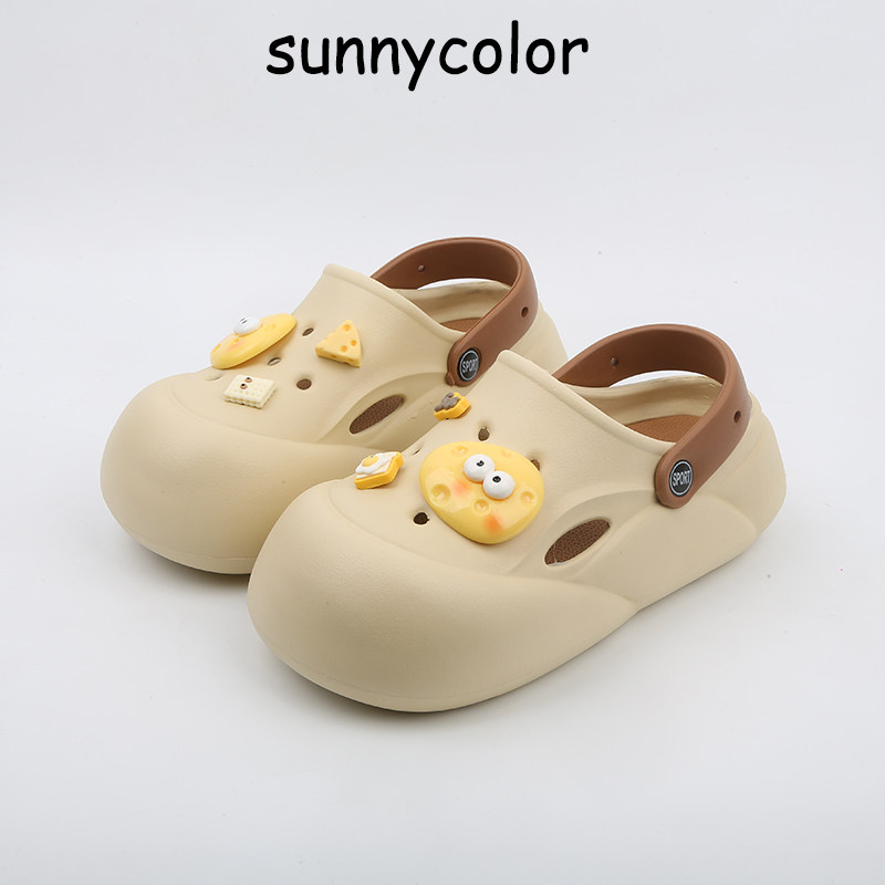 SUNNY COLOR可爱云朵洞洞鞋女夏外穿包头拖鞋增高厚底EVA沙滩凉鞋