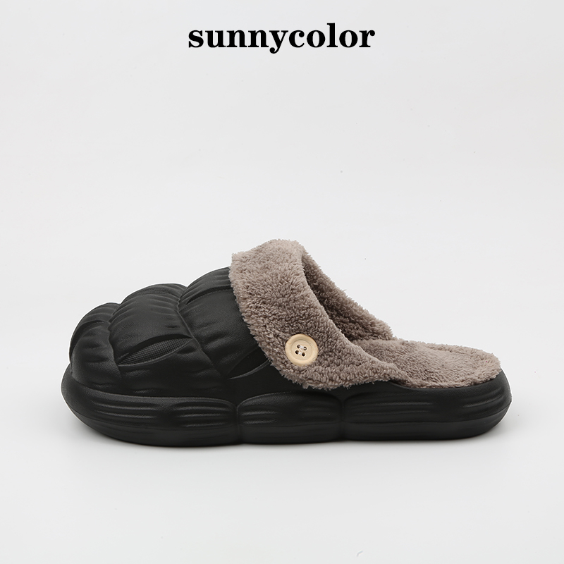 sunnycolor冬季保暖防水棉拖鞋