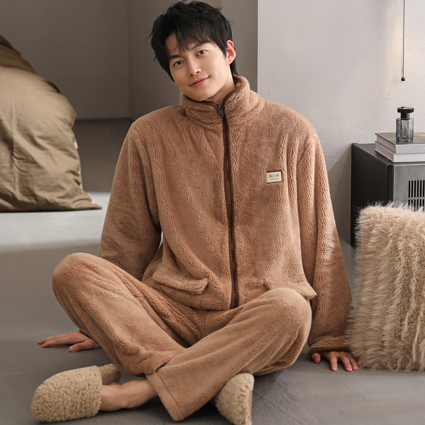 可人儿雪花绒男士睡衣秋冬款加厚加绒保暖家居服可外穿套装,女士内衣/男士内衣/家居服,睡衣/家居服套装,淘宝优惠券,粉丝福利购,淘宝优惠卷