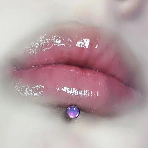 钛钢内牙唇钉幻彩闪光渐变耳钉