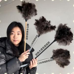鸵鸟毛掸子伸缩家用除尘扫灰神器防静电车用清扫吸尘掸不掉毛加厚