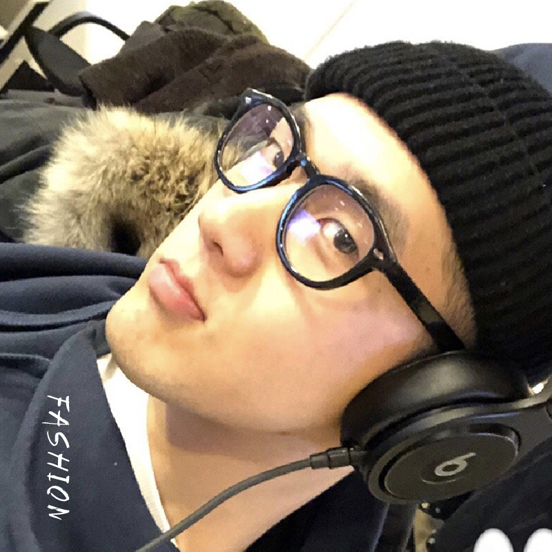 余文乐同款港仔风眼镜男士黑色小圆框简约复古配近视眼镜框韩版潮