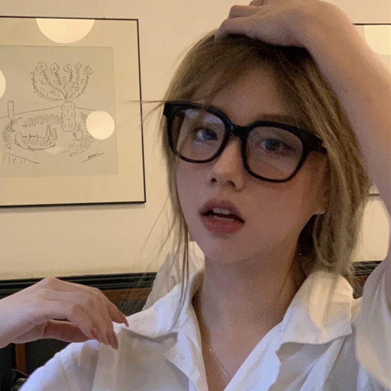 2021可配近视防蓝光眼镜框女大脸显瘦网红素颜黑框平光镜眼镜架男