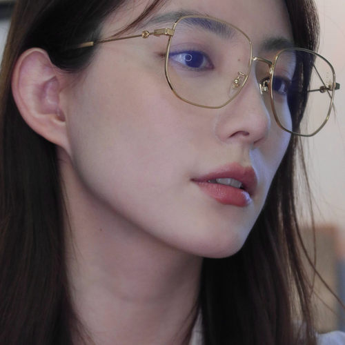 超大框明星倪妮同款圆脸韩版眼镜