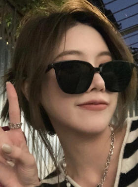 韩版潮女圆脸lilit茶色墨镜欧美街拍网红黑色太阳镜高级感复古男