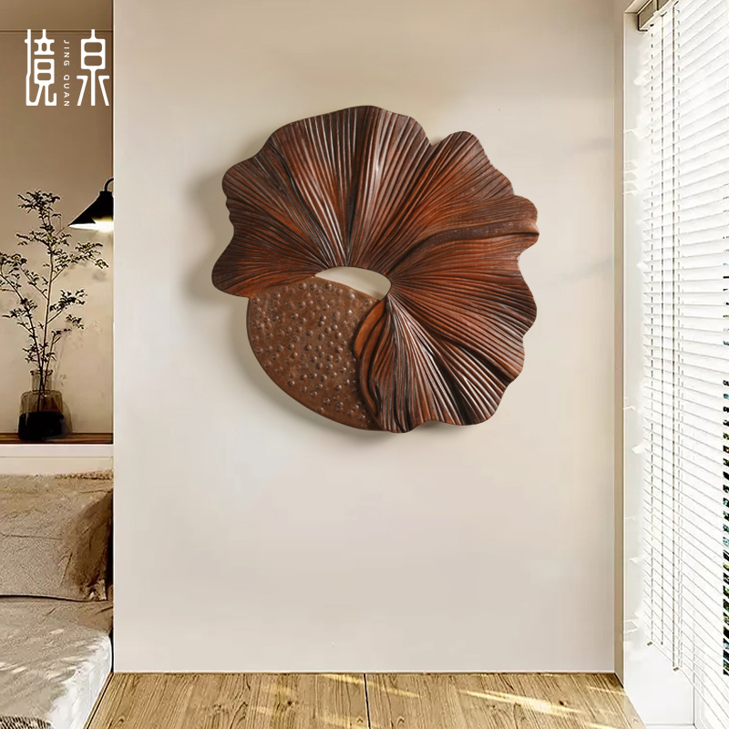 中古风抽象木雕立体玄关装饰画