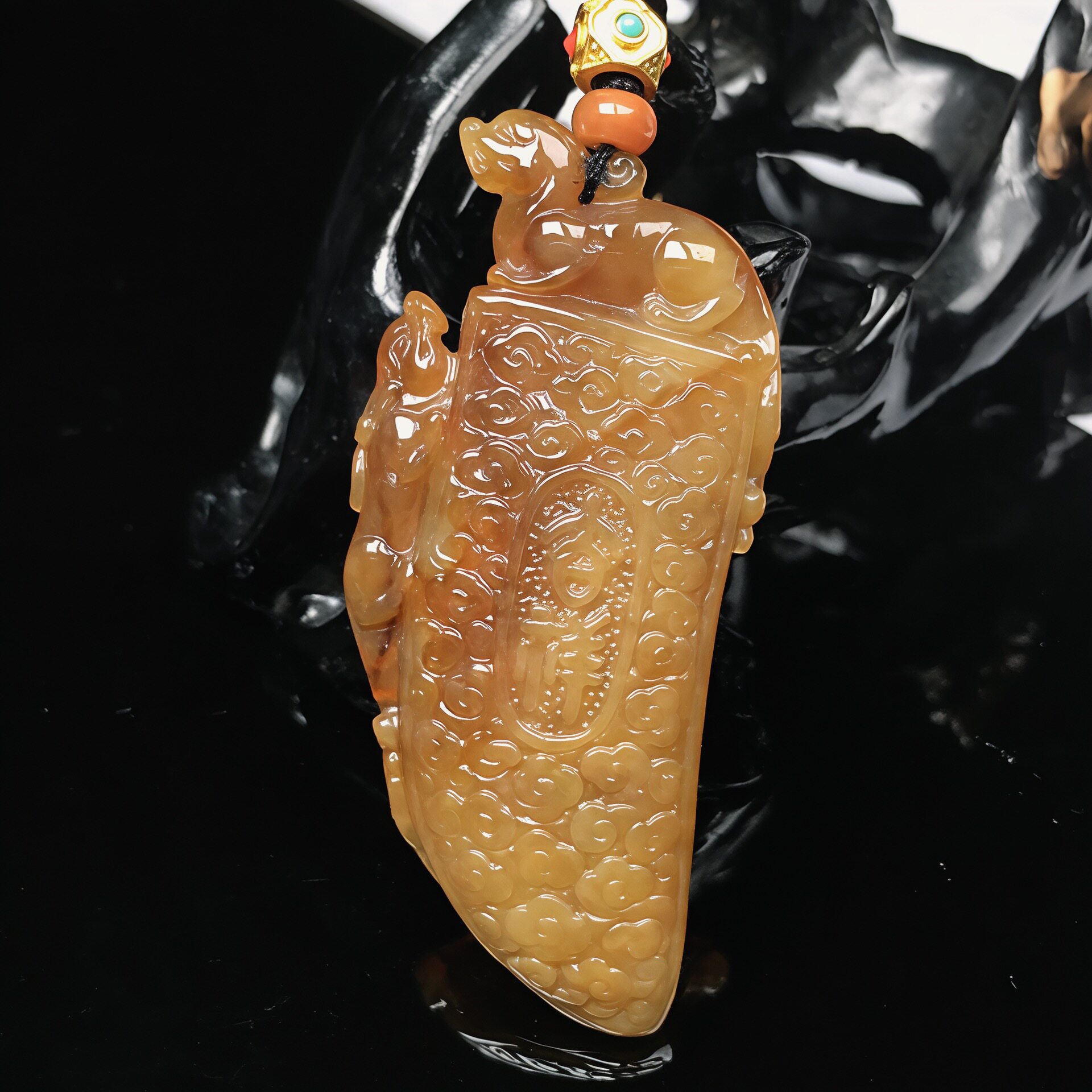 缅甸天然翡翠A货冰种黄翡仿古牌缅甸翡翠