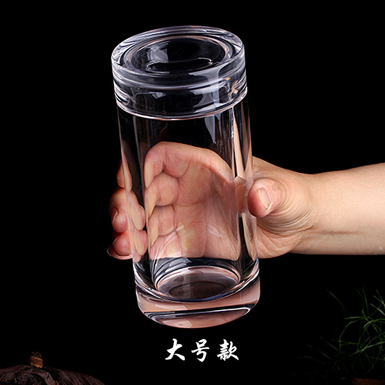 天然白水晶手工带盖水杯主人杯