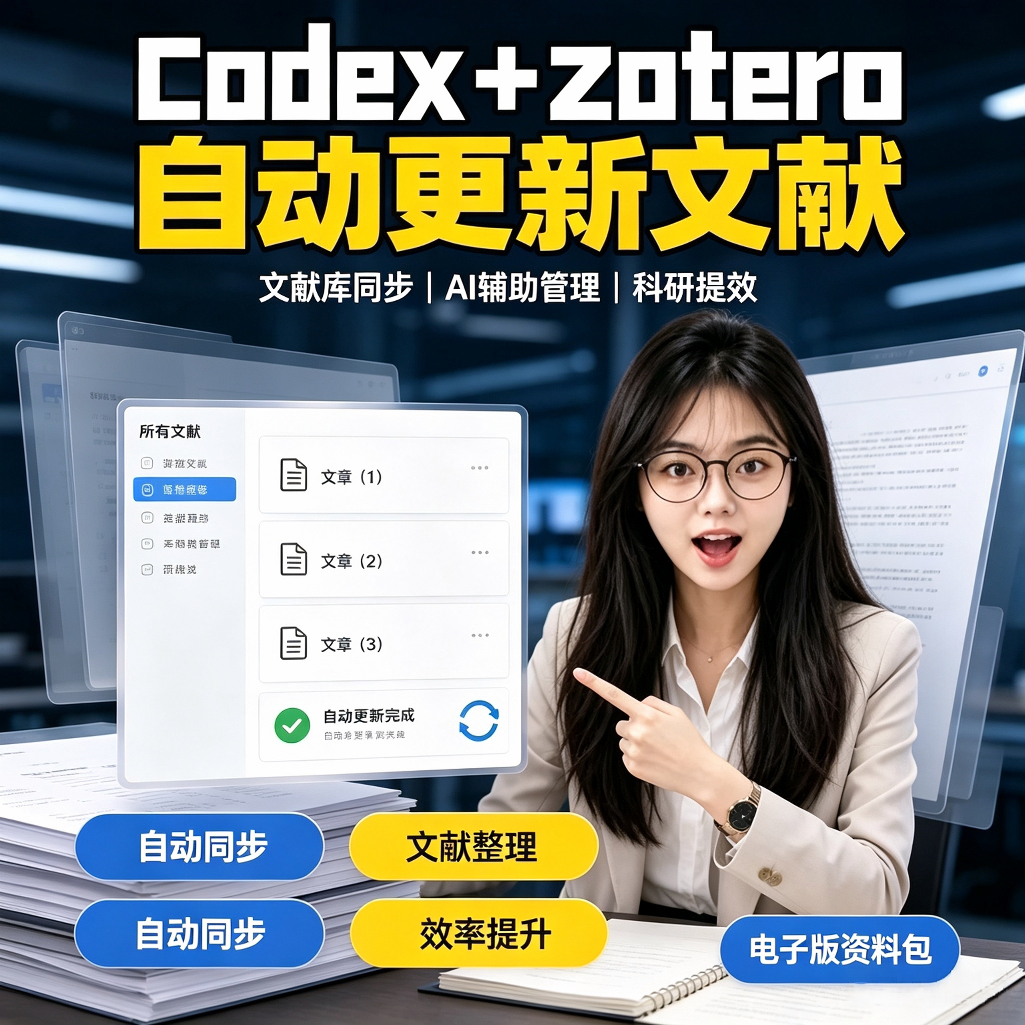 Zotero文献管理教程Codex自动同步更新文献AI整理实操电子资料图片