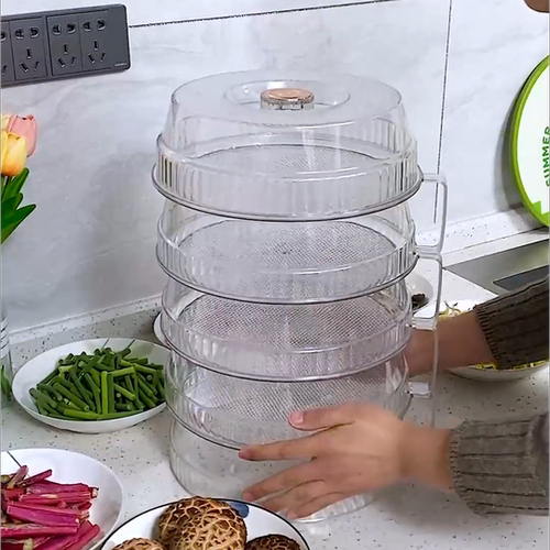 盖菜罩2025新款透明饭菜收纳盒饭桌盖菜剩防苍蝇盖多层放菜架家用