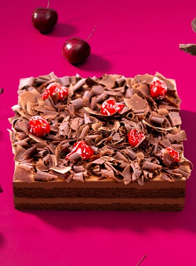 诺心黑森林可可樱桃蛋糕动物奶油网红创意甜品生日蛋糕同城配送