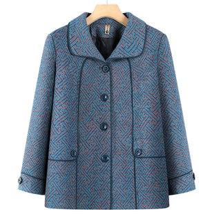 中老年人奶奶装春秋外套老太太衣服宽松褂子妈妈装翻领上衣女装