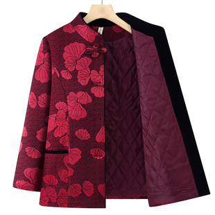 中老年人女装冬季立领外套老太太衣服上衣妈妈装过年奶奶上衣保暖