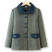 中老年人奶奶装 60岁70 春秋翻领外套老太太衣服宽松洋气上衣妈妈装