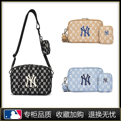韩国新款NY复古老花单肩包斜挎包洋基队相机包男女运动休闲小挎包