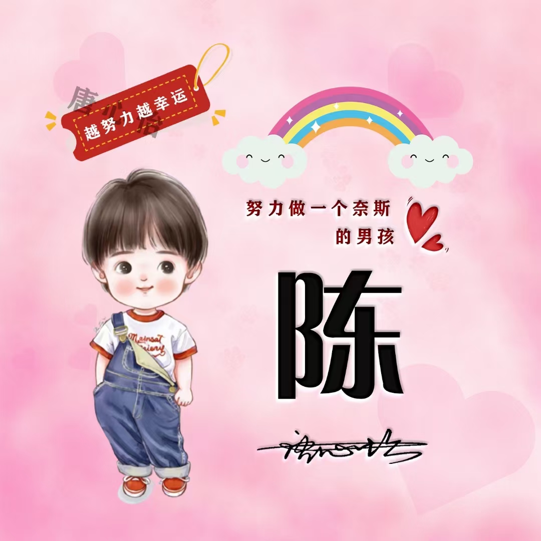 越努力越幸运微信姓氏头像制作抖音热门同款个性签名简约情侣头像
