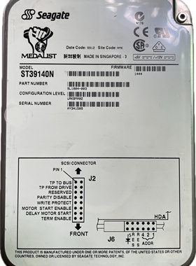 Seagate/希捷 ST39140N 50针 4.5G/4GB SCSI硬盘 50PIN，包好议价