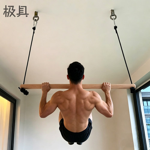 手感很不错的实木引体向上单杆