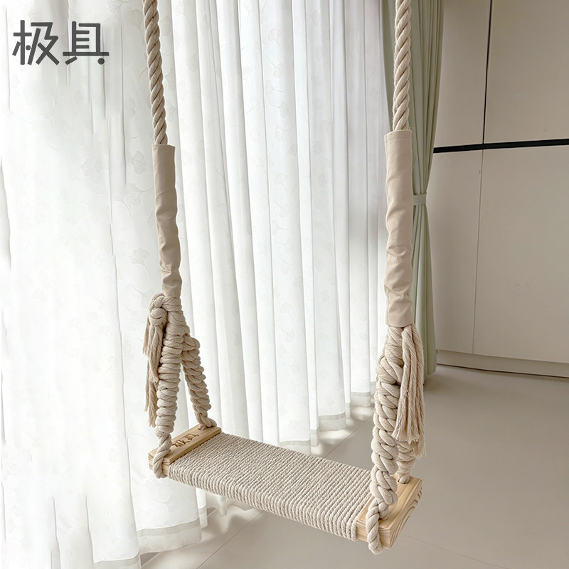 实木整板秋千，大人小孩都能玩