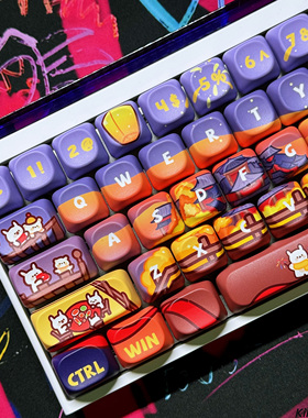 烟火小狗NOA高键帽PBT热升华适配机械磁轴键盘60/68/75/84/87/98