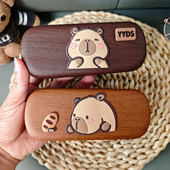 高颜值眼镜盒抗压便携男女学生儿童卡通可爱卡皮巴拉眼镜收纳盒子