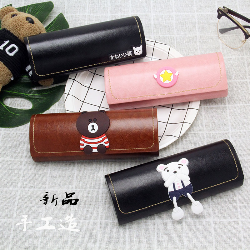 粉色眼镜盒女ins韩国小清新原宿便携可爱少女心学生近视眼睛盒子