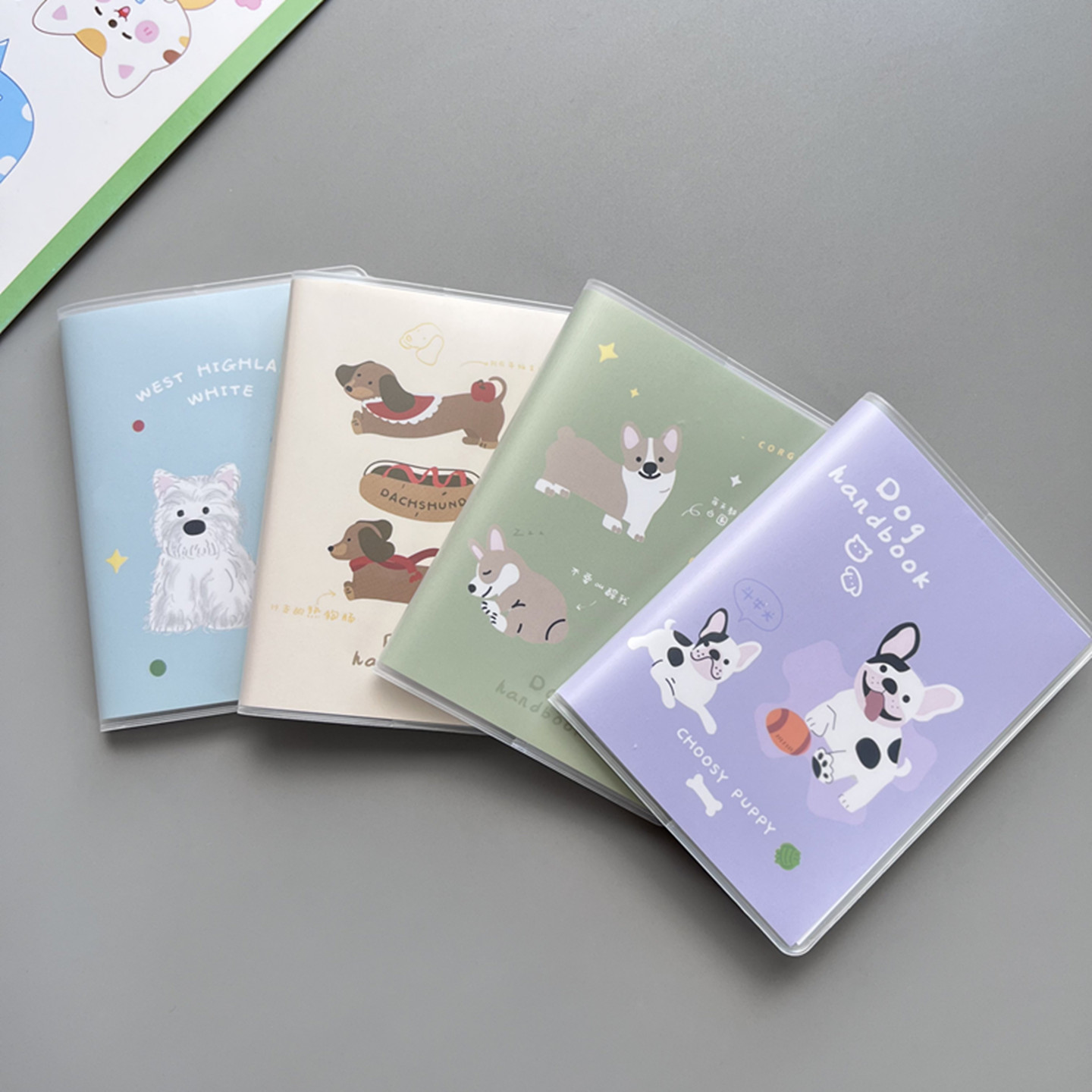 晨光新款A7 60页小号胶套本口袋小本子小狗动物横线单词本记事本