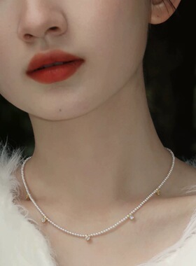 我的山与海方婉之谭松韵同款锆石满天星珍珠项链短款配饰锁骨链