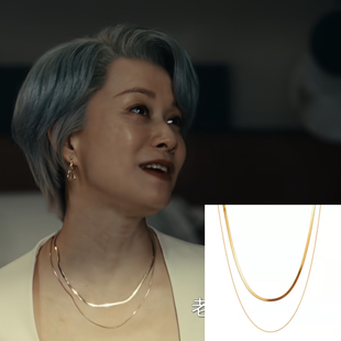 爱情没有神话戴珊倪虹洁同款双层叠戴蛇骨链项链女锁骨链钛钢素链
